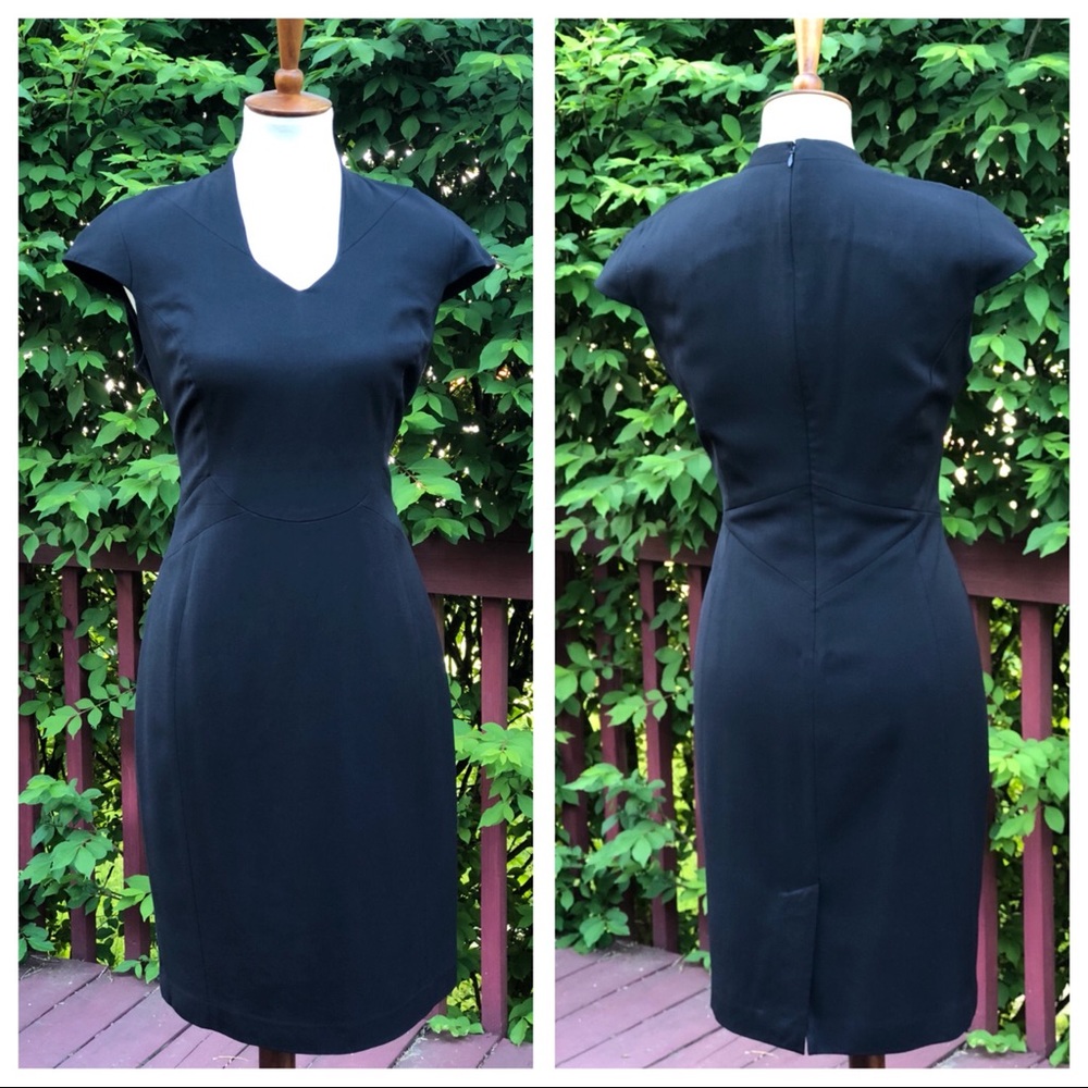 Reiss Leena Black Tailored Sheath Dress Sz 8